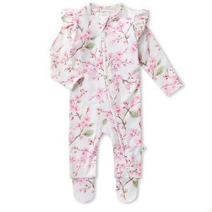 Floral newborn footie & swaddle blanket (NWT) bundle